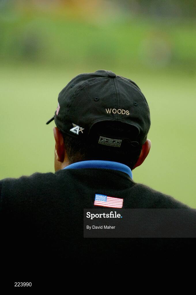 23 September 2006; Tiger Woods, Team USA 2006, lines up a putt during Saturday afternoon's foursomes matches. 36th Ryder Cup Matches, K Club, Straffan, Co. Kildare, Ireland. Picture credit: David Maher / SPORTSFILE