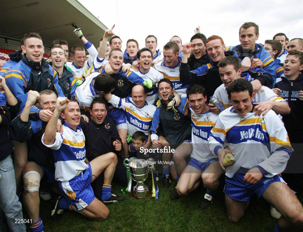 8 October 2006; The Errigal Ciaran squad celebrate with the O'Neill cup. WJ Dolan Tyrone Senior Football Championship Final Replay, Errigal Ciaran v Carrickmore, Healy Park, Omagh, Co Tyrone. Picture credit: Oliver McVeigh / SPORTSFILE
