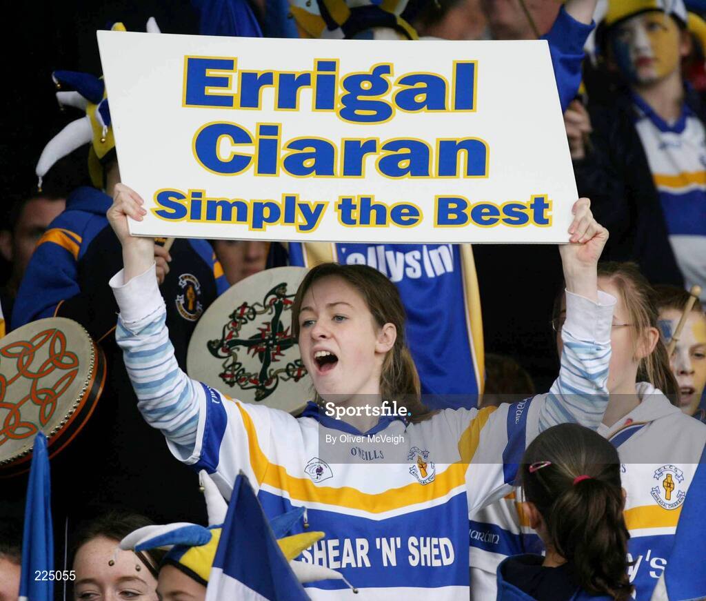 8 October 2006; An Errigal Ciaran supporter cheers on her team. WJ Dolan Tyrone Senior Football Championship Final Replay, Errigal Ciaran v Carrickmore, Healy Park, Omagh, Co Tyrone. Picture credit: Oliver McVeigh / SPORTSFILE