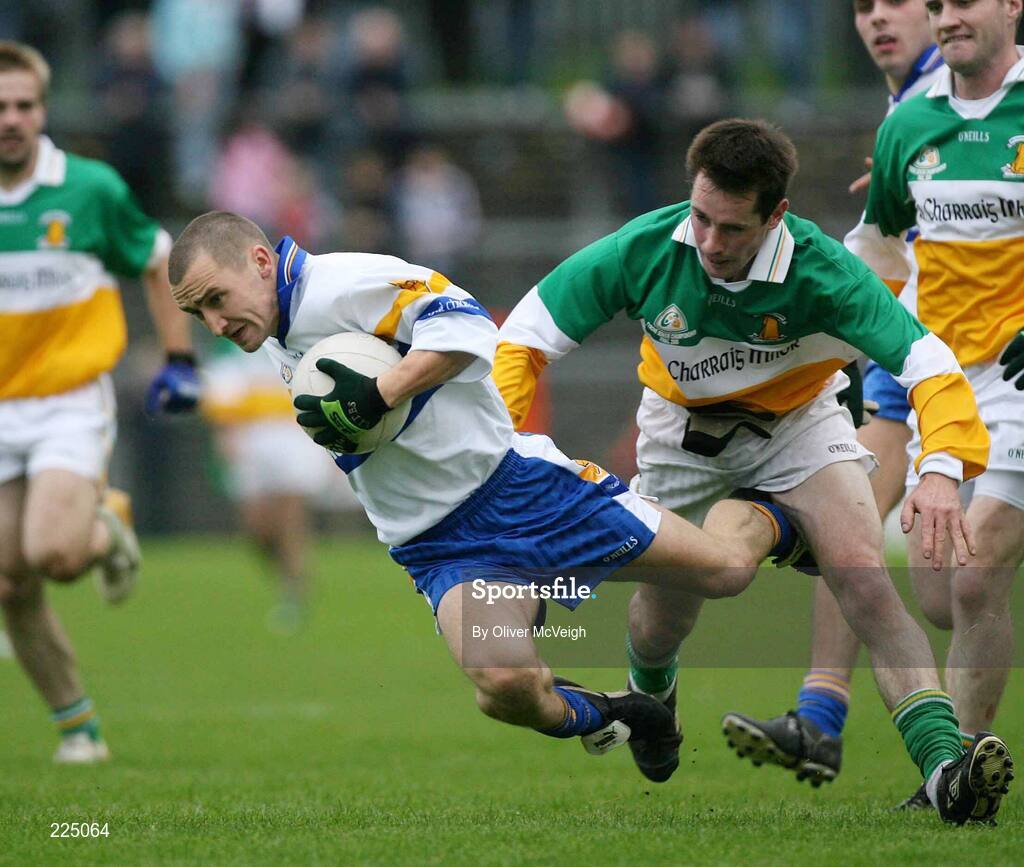 8 October 2006; Brian Mullan, Errigal Ciaran, in action against Kevin Gormley, Carrickmore. WJ Dolan Tyrone Senior Football Championship Final Replay, Errigal Ciaran v Carrickmore, Healy Park, Omagh, Co Tyrone. Picture credit: Oliver McVeigh / SPORTSFILE
