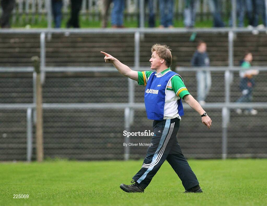 8 October 2006; Carrickmore manager Dominic Corrigan. WJ Dolan Tyrone Senior Football Championship Final Replay, Errigal Ciaran v Carrickmore, Healy Park, Omagh, Co Tyrone. Picture credit: Oliver McVeigh / SPORTSFILE