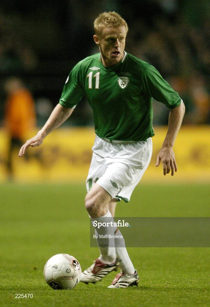 11 October 2006; Damien Duff, Republic of Ireland. Euro 2008 Championship Qualifier, Republic of Ireland v Czech Republic, Lansdowne Road, Dublin. Picture credit: Matt Browne / SPORTSFILE