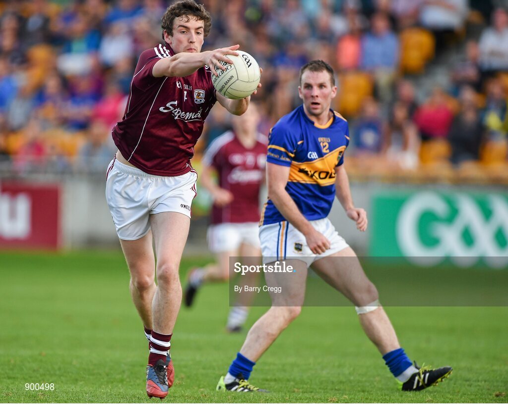 26 July 2014; Joss Moore, Galway, in action against Peter Acheson, Tipperary. GAA Football All Ireland Senior Championship, Round 4A, Galway v Tipperary. O'Connor Park, Tullamore, Co. Offaly. Picture credit: Barry Cregg / SPORTSFILE