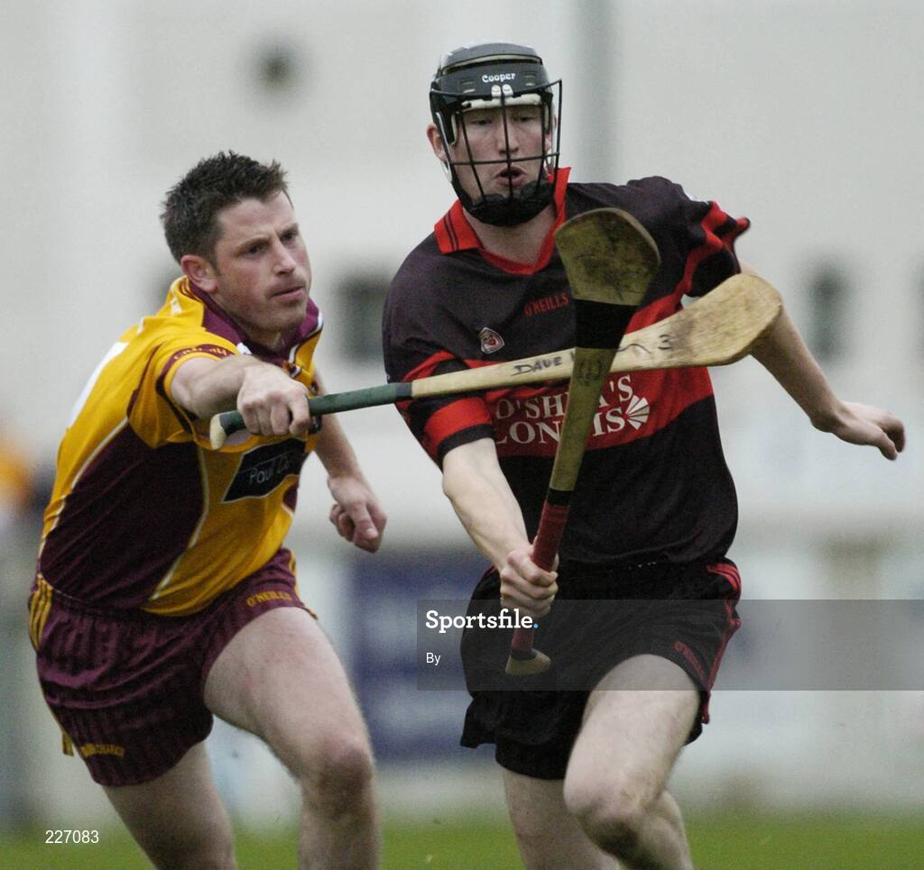 29 October 2006; David Phelan, Mount Leinster Rangers, in action against Dave Kirwan, Craobh Chiarain, AIB Leinster Senior Club Hurling Championship First Round, Craobh Chiarain v Mount Leinster Rangers, Parnell Park, Dublin. Picture credit: Ray Lohan / SPORTSFILE