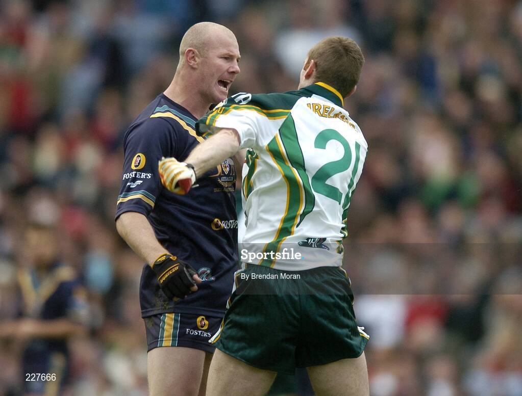 5 November 2006; Nicholas Murphy, Ireland, and Barry Hall, Australia, during the game. Coca-Cola International Rules Series 2006, Second Test, Ireland v Australia, Croke Park, Dublin. Picture credit: Brendan Moran / SPORTSFILE
