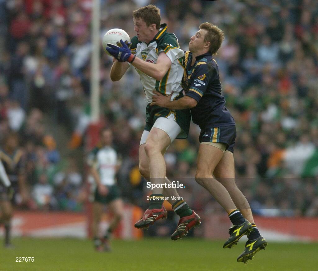 5 November 2006; Kevin Reilly, Ireland, in action against Matthew Lappin, Australia. Coca-Cola International Rules Series 2006, Second Test, Ireland v Australia, Croke Park, Dublin. Picture credit: Brendan Moran / SPORTSFILE
