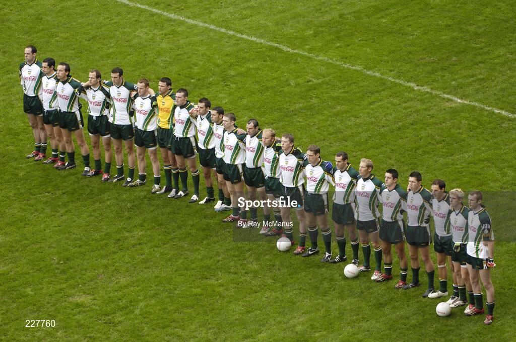 5 November 2006; The Ireland squad stand for the National Anthem. Coca-Cola International Rules Series 2006, Second Test, Ireland v Australia, Croke Park, Dublin. Picture credit: Ray McManus / SPORTSFILE