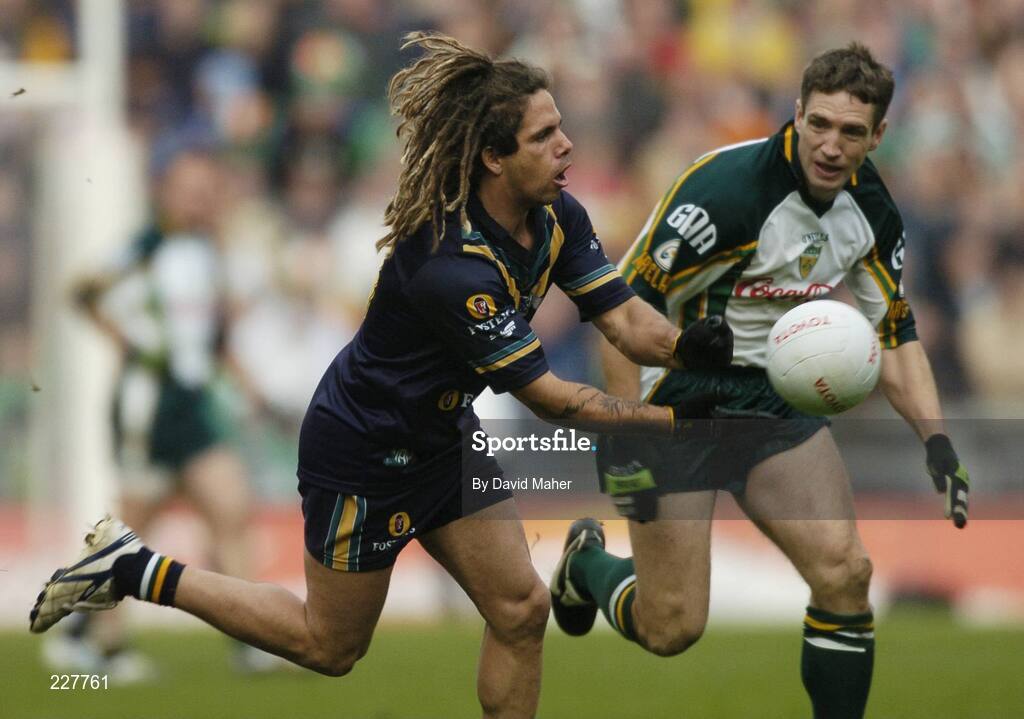5 November 2006; Chance Bateman, Australia, in action against Kieran McGeeney, Ireland. Coca-Cola International Rules Series 2006, Second Test, Ireland v Australia, Croke Park, Dublin. Picture credit: David Maher / SPORTSFILE