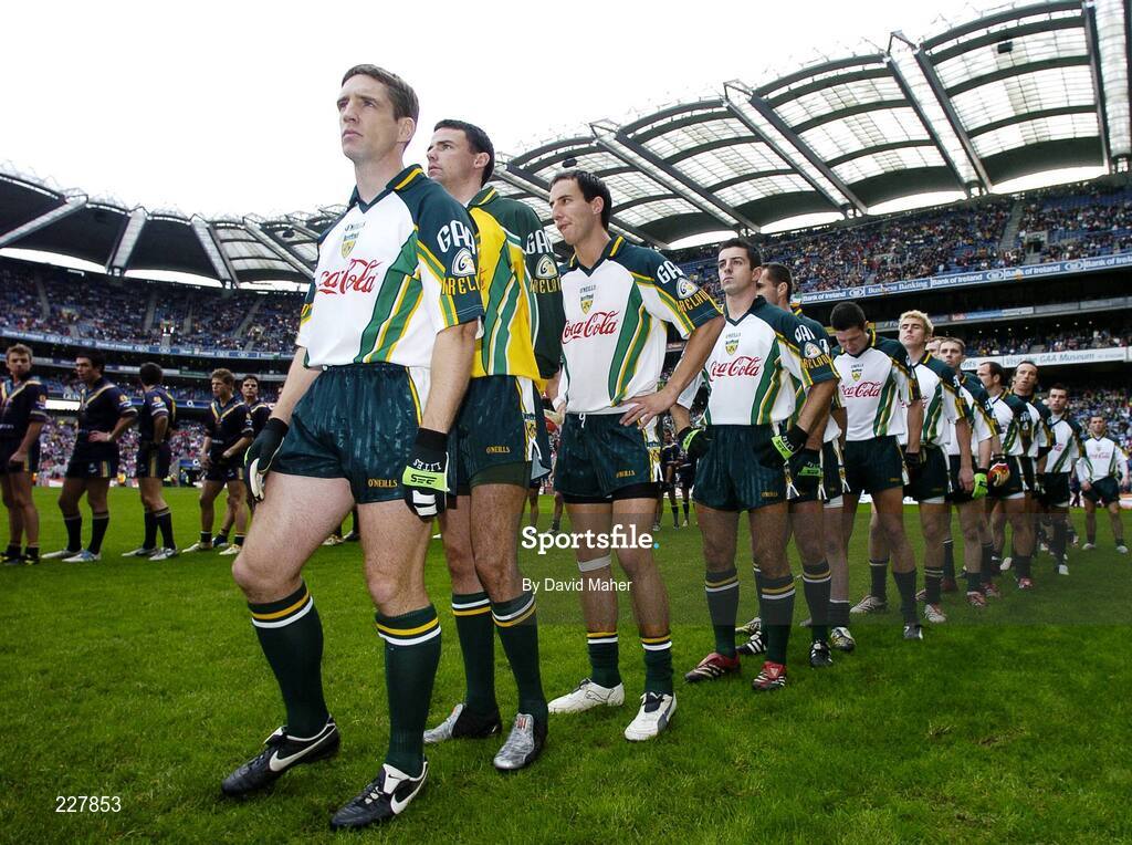 5 November 2006; Kieran McGeeney, Ireland captain, leads his team before the start of the game. Coca-Cola International Rules Series 2006, Second Test, Ireland v Australia, Croke Park, Dublin. Picture credit: David Maher / SPORTSFILE