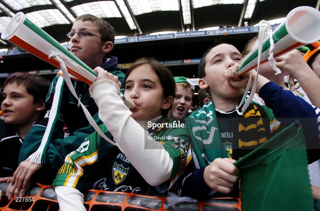 5 November 2006;  Ireland supporters cheer on their team before the start of the game. Coca-Cola International Rules Series 2006, Second Test, Ireland v Australia, Croke Park, Dublin. Picture credit: David Maher / SPORTSFILE