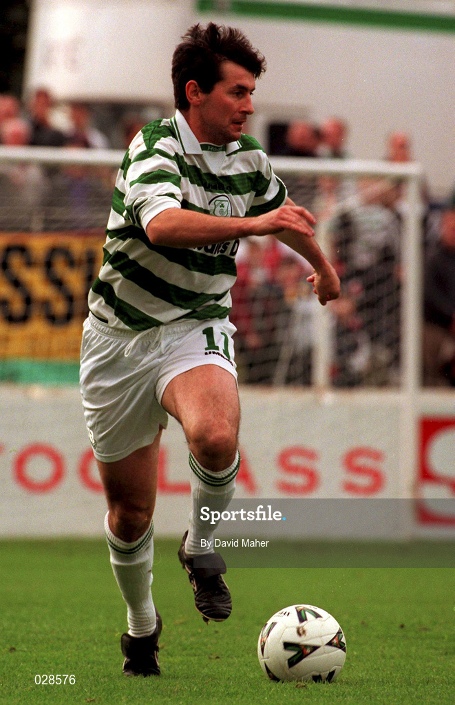 24 October 1999; Brian Byrne of Shamrock Rovers during the Eircom League Premier Division match between St Patrick's Athletic and Shamrock Rovers at Richmond Park in Dublin. Photo by David Maher/Sportsfile