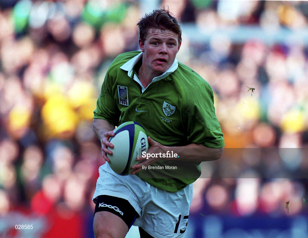 10 October 1999; Brian O'Driscoll of Ireland during the Rugby World Cup Pool E match between Ireland and Australia at Lansdowne Road in Dublin. Photo by Brendan Moran/Sportsfile