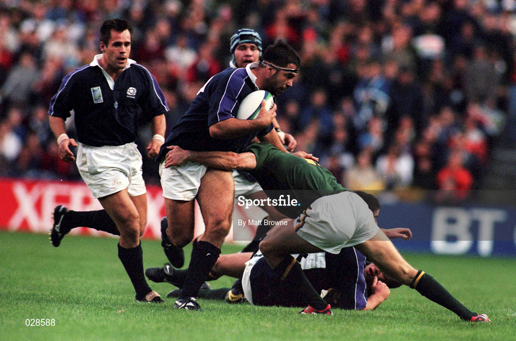 3 October 1999; Budge Pountney of Scotland during the Rugby World Cup Pool A match between Scotland and South Africa at Murrayfield Stadium in Edinburgh, Scotland. Photo by Matt Browne/Sportsfile