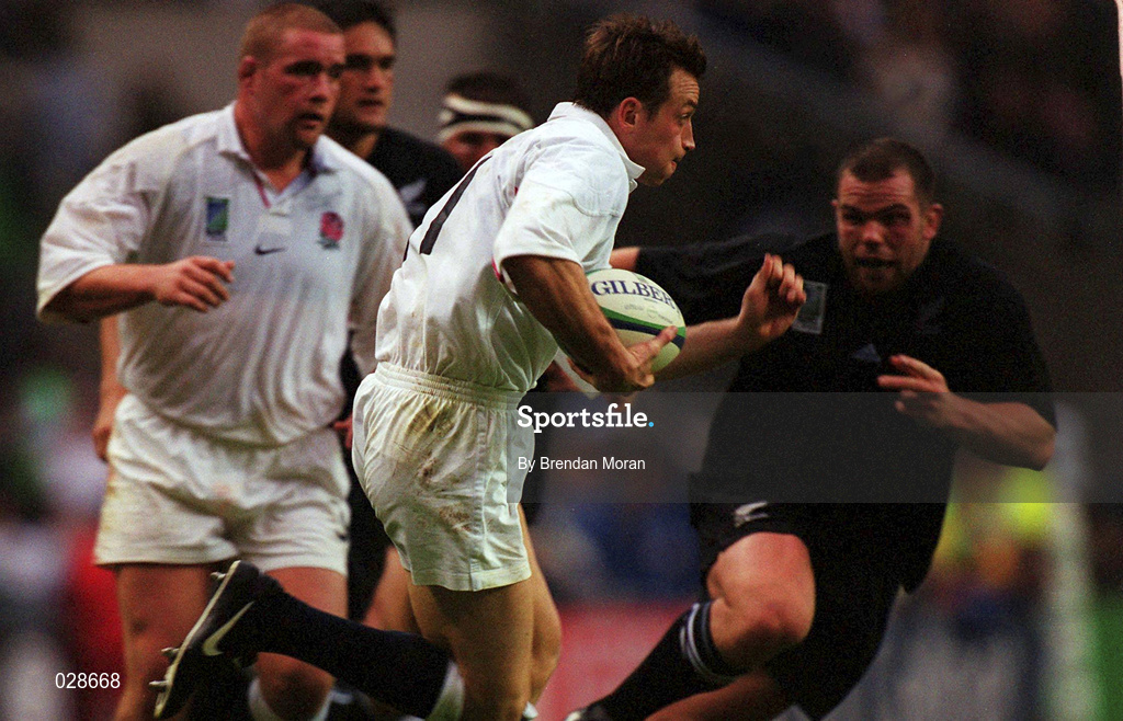9 October 1999; Dan Luger of England during the Rugby World Cup match between England and New Zealand at Twickenham Stadium in London, England. Photo by Brendan Moran/Sportsfile