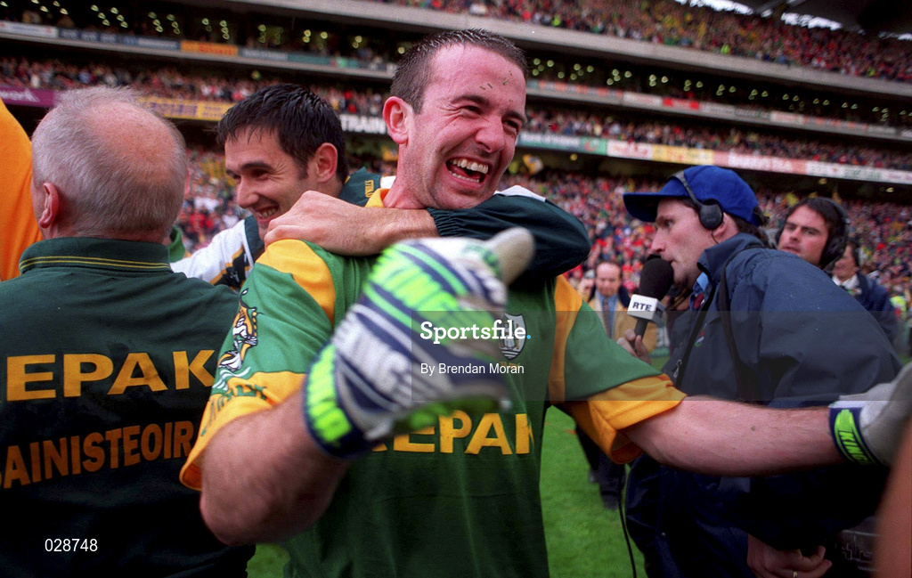 26 September 1999; Evan Kelly of Meath celebrates following the GAA Football All-Ireland Senior Championship Final match between Meath and Cork at Croke Park in Dublin. Photo by Brendan Moran/Sportsfile