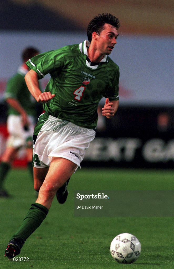 1 September 1999; Gary Breen of Ireland during the UEFA European Championships Qualifier match between Republic of Ireland and Yugoslavia at Lansdowne Road in Dublin. Photo by David Maher/Sportsfile