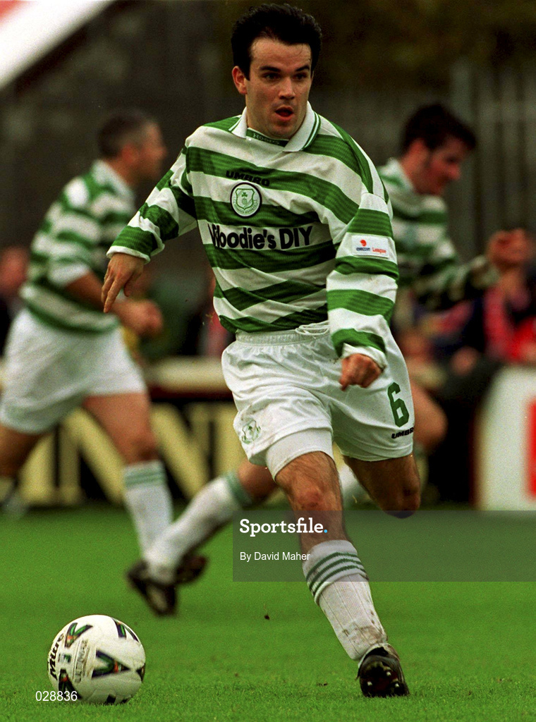 24 October 1999; Jason Colwell of Shamrock Rovers during the Eircom League Premier Division match between St Patrick's Athletic and Shamrock Rovers at Richmond Park in Dublin. Photo by David Maher/Sportsfile