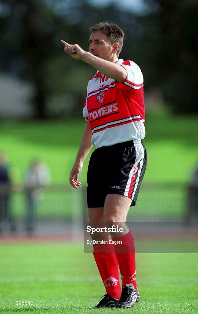 26 September 1999; Sligo Rovers player manager Jim McInally during the Eircom League Premier Division match between Shamrock Rovers and Sligo Rovers at Morton Stadium in Dublin. Photo by Damien Eagers/Sportsfile