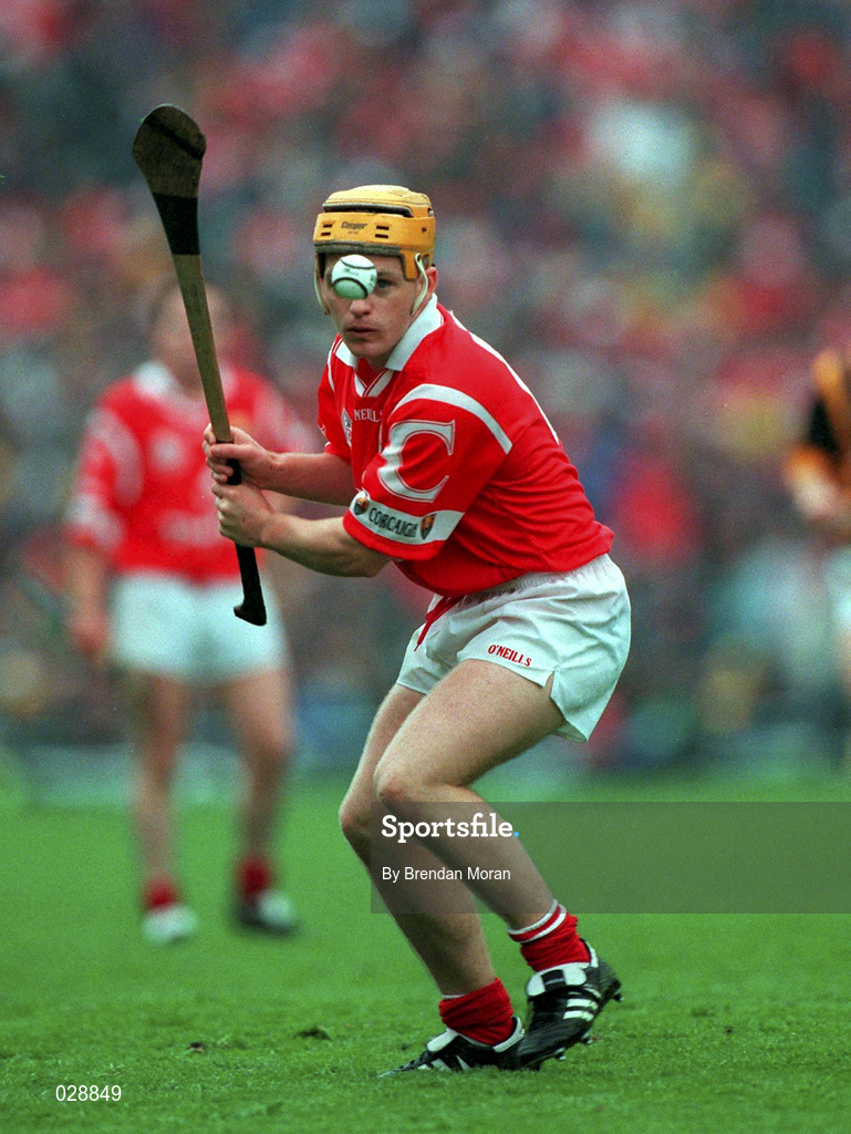 12 September 1999; Joe Deane of Cork during the All Ireland Senior Hurling Championship Final match between Cork and Kilkenny at Croke Park in Dublin. Photo by Brendan Moran/Sportsfile