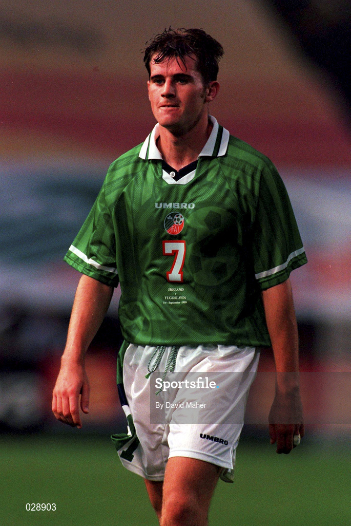 1 September 1999; Kevin Kilbane of Ireland during the UEFA European Championships Qualifier match between Republic of Ireland and Yugoslavia at Lansdowne Road in Dublin. Photo by David Maher/Sportsfile