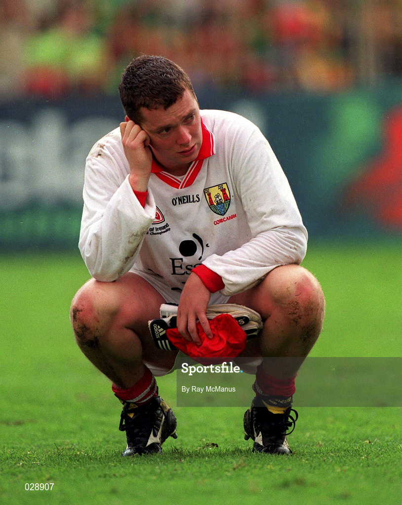 26 September 1999; Kevin O'Dwyer of Cork dejected following the GAA Football All-Ireland Senior Championship Final match between Meath and Cork at Croke Park in Dublin. Photo by Ray McManus/Sportsfile
