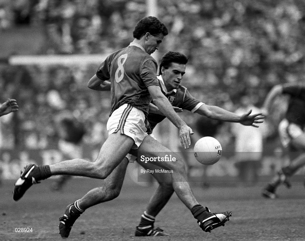 18 September 1988; Liam Hayes of Meath in action against Tony Nation of Cork during the All-Ireland Senior Football Championship Final between Meath and Cork at Croke Park in Dublin. Photo by Ray McManus/Sportsfile