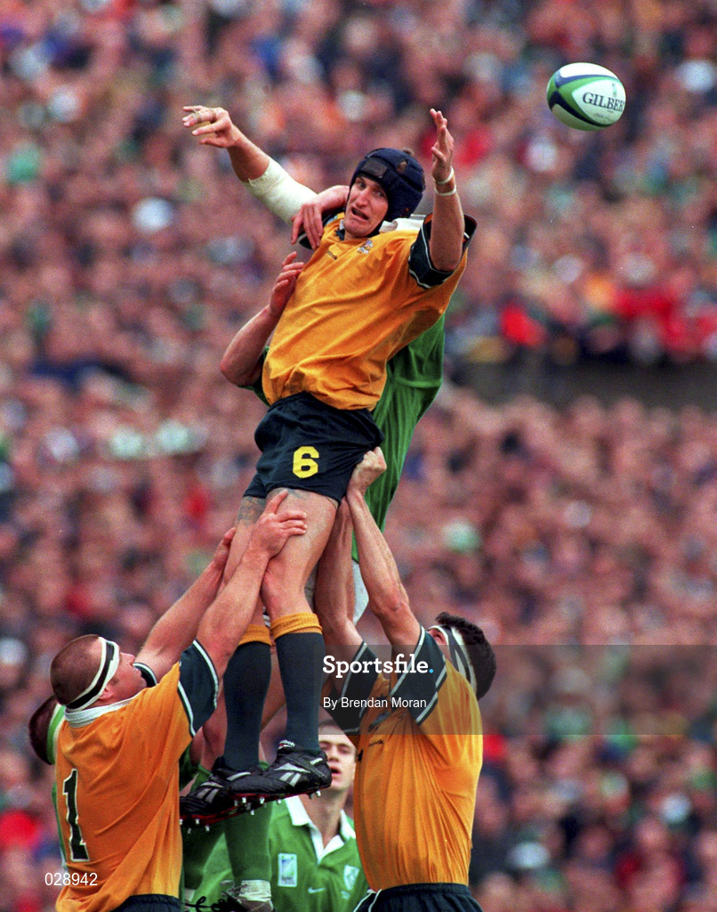 10 October 1999; Mark Connors of Australia during the Rugby World Cup Pool E match between Ireland and Australia at Lansdowne Road in Dublin. Photo by Brendan Moran/Sportsfile