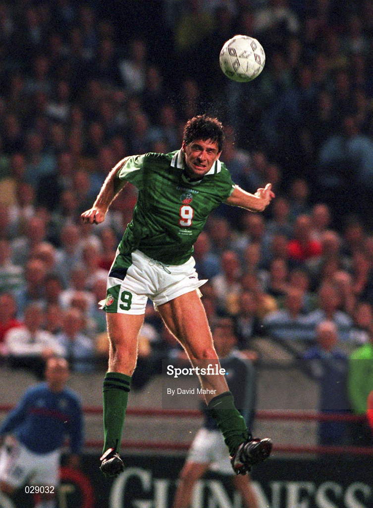 1 September 1999; Niall Quinn of Ireland during the UEFA European Championships Qualifier match between Republic of Ireland and Yugoslavia at Lansdowne Road in Dublin. Photo by David Maher/Sportsfile