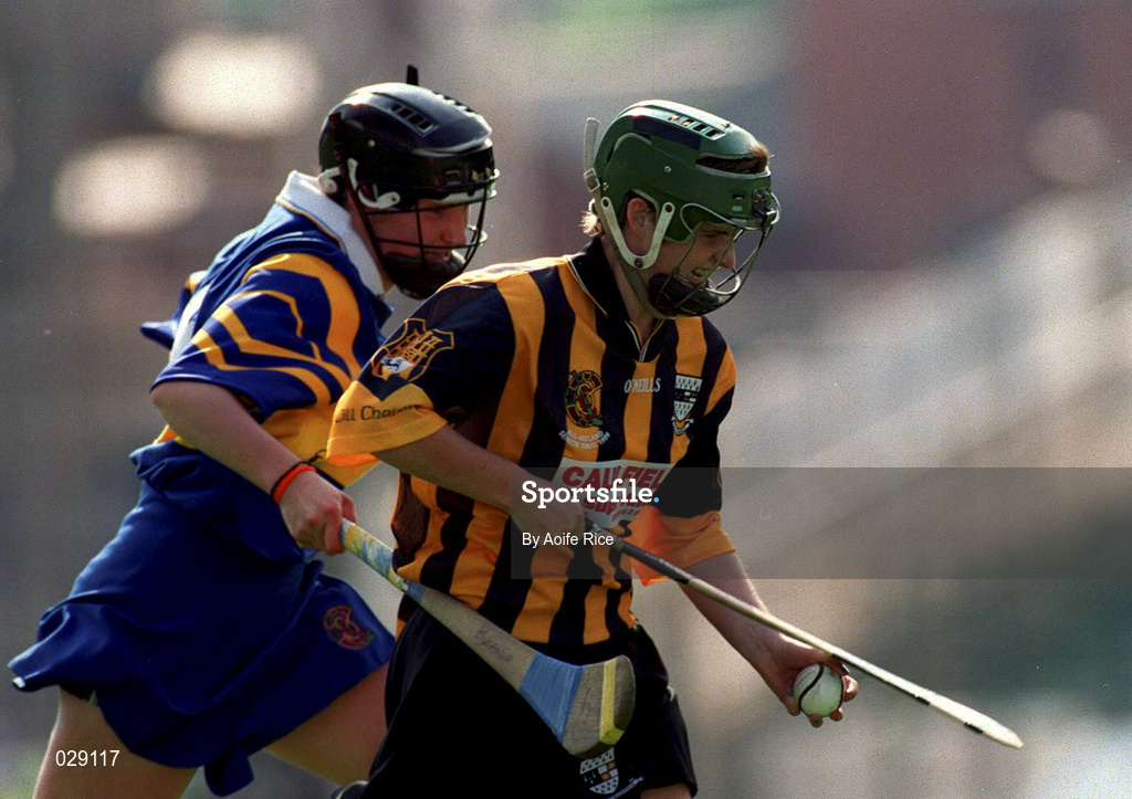 5 September 1999; Sinead Millea of Kilkenny in action against Ciara Gaynor of Tipperary during the Bórd na Gaeilge All-Ireland Senior Camogie Championship Final between Tipperary and Kilkenny at Croke Park in Dublin. Photo by Aoife Rice/Sportsfile