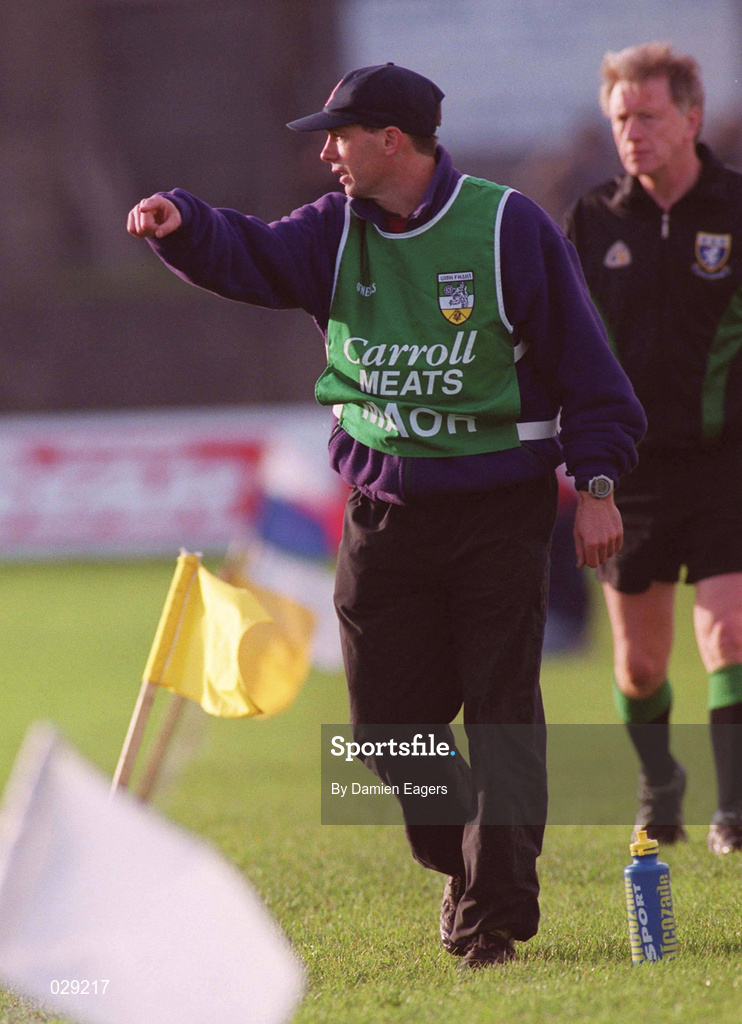 31 October 1999; Offaly manager Padraig Nolan during the National Football League match between Offaly and Louth at O'Connor Park in Tullamore, Offaly. Photo by Damien Eagers/Sportsfile