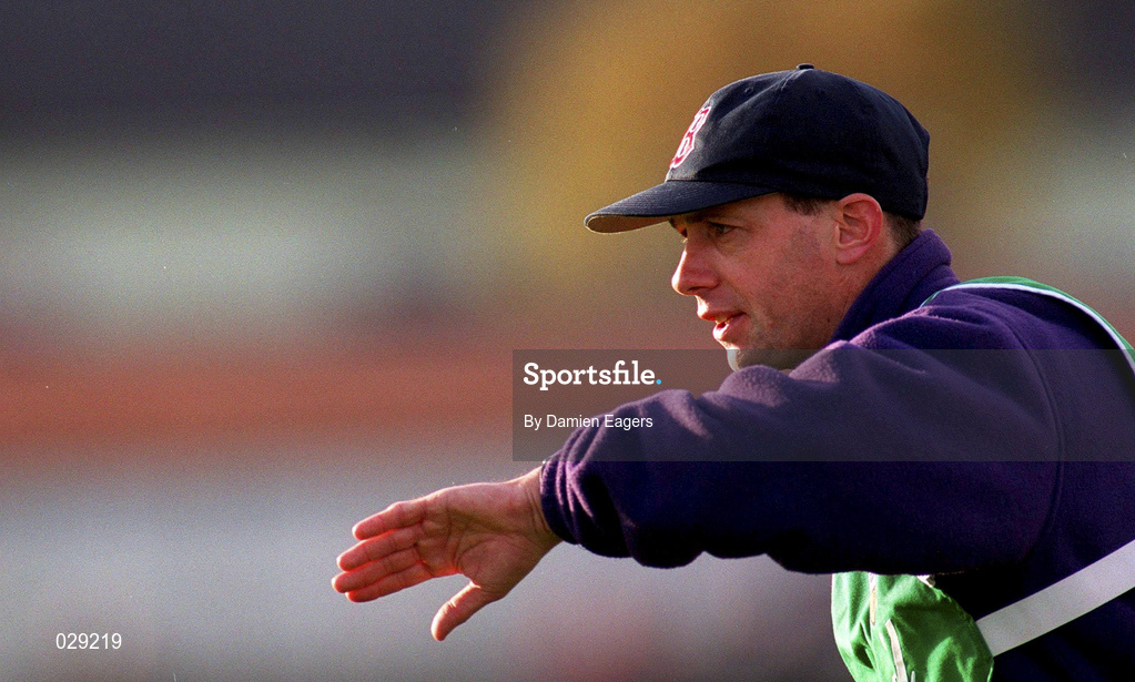 31 October 1999; Offaly manager Padraig Nolan during the National Football League match between Offaly and Louth at O'Connor Park in Tullamore, Offaly. Photo by Damien Eagers/Sportsfile