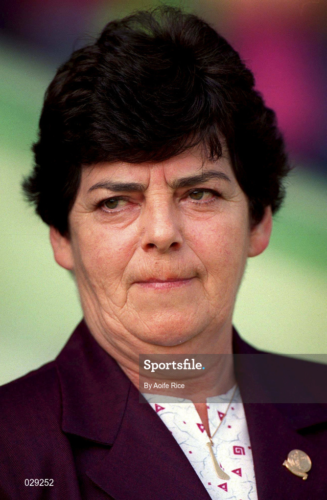 5 September 1999; President of the Camogie Association Phyllis Breslin during the Bórd na Gaeilge All-Ireland Senior Camogie Championship Final between Tipperary and Kilkenny at Croke Park in Dublin. Photo by Aoife Rice/Sportsfile