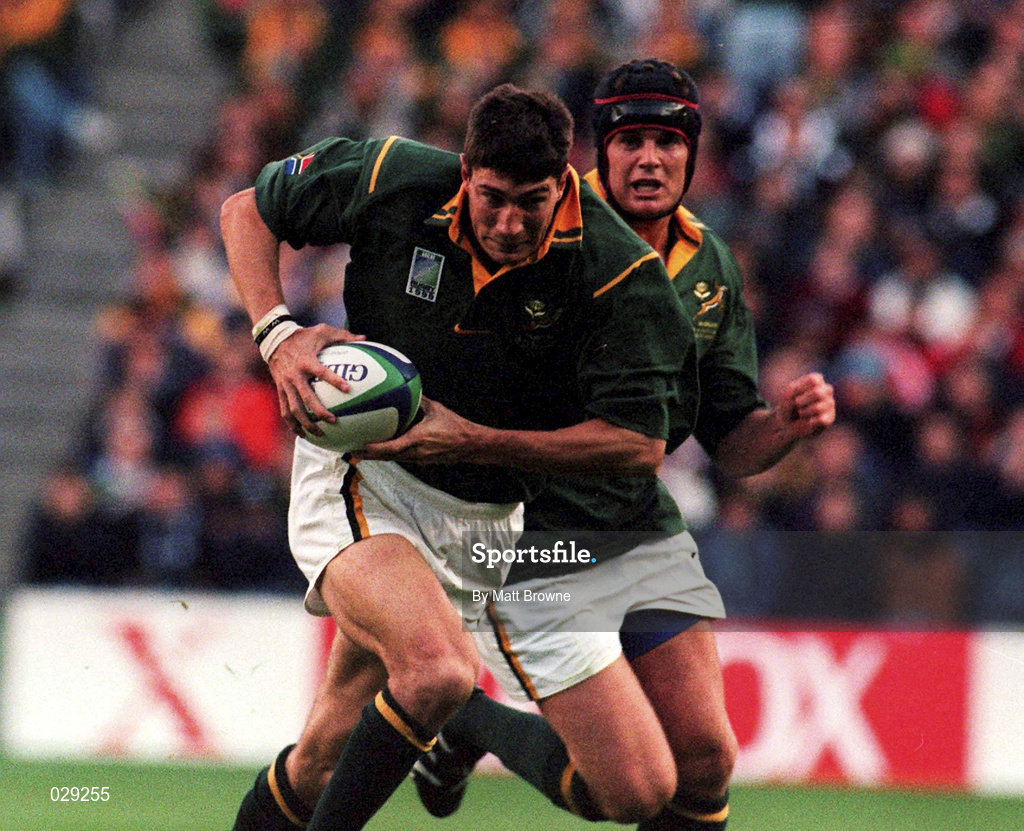 3 October 1999; Pieter Rossouw of South Africa during the Rugby World Cup Pool A match between Scotland and South Africa at Murrayfield Stadium in Edinburgh, Scotland. Photo by Matt Browne/Sportsfile