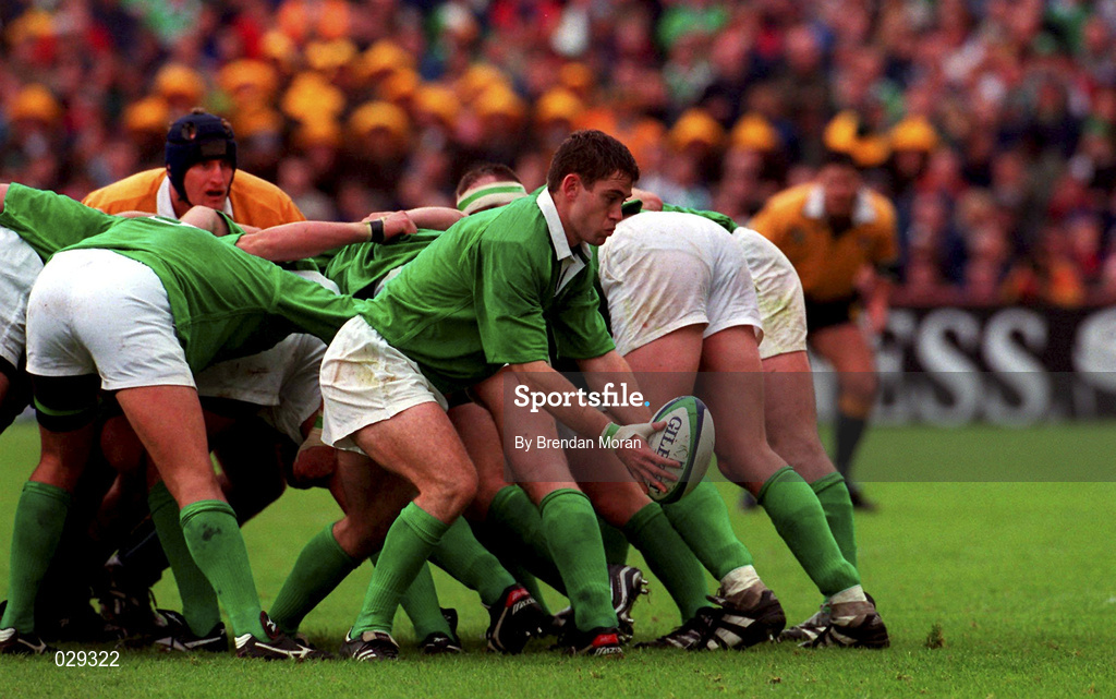 10 October 1999; Tom Tierney of Ireland during the Rugby World Cup Pool E match between Ireland and Australia at Lansdowne Road in Dublin. Photo by Brendan Moran/Sportsfile