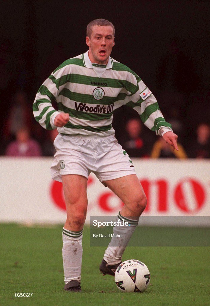 24 October 1999; Tommy Dunne of Shamrock Rovers during the Eircom League Premier Division match between St Patrick's Athletic and Shamrock Rovers at Richmond Park in Dublin. Photo by David Maher/Sportsfile