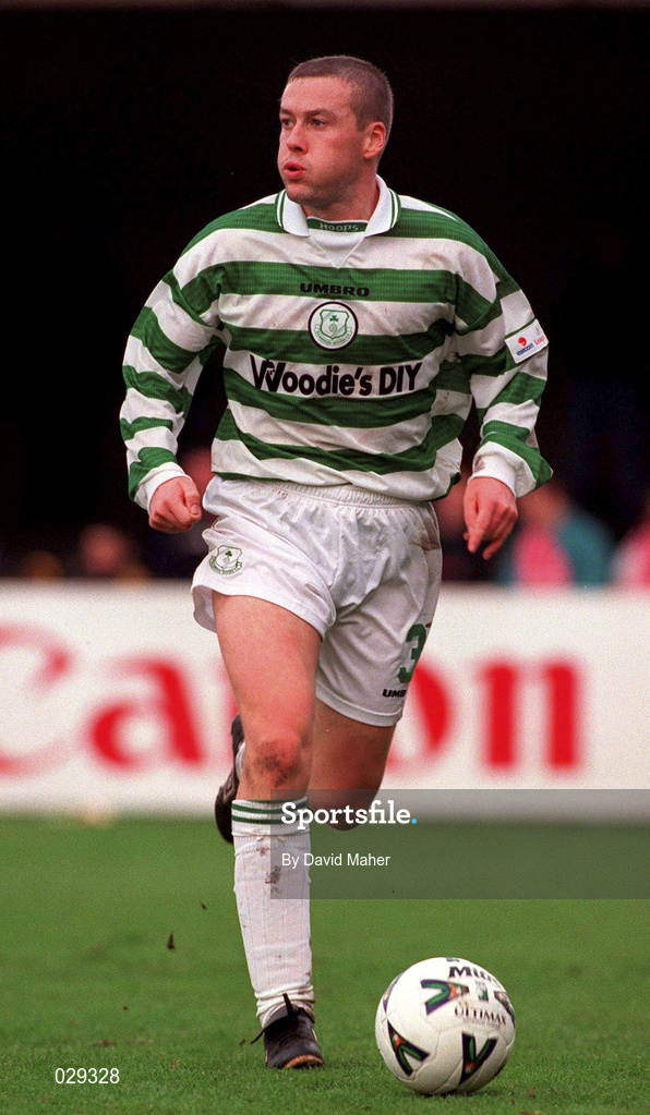 24 October 1999; Tommy Dunne of Shamrock Rovers during the Eircom League Premier Division match between St Patrick's Athletic and Shamrock Rovers at Richmond Park in Dublin. Photo by David Maher/Sportsfile