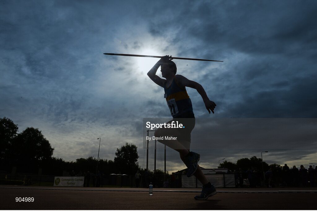 24 August 2014; Sean Mochler, Moycarkey, Co.Tipperary, during the Boys Under 14 Javelin. HSE Community Games August Festival 2014, Athlone Institute of Technology, Athlone, Co. Westmeath.  Picture credit: David Maher / SPORTSFILE