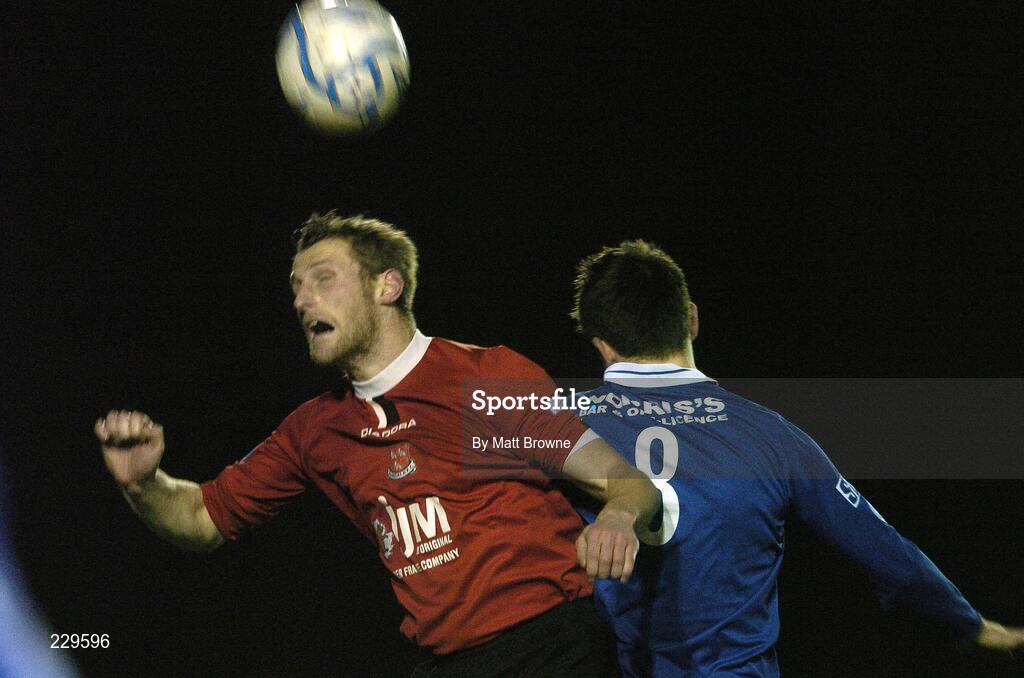 25 November 2006; Keith Dunne, Dundalk, in action against Paul McCarthy, Waterford United. eircom League Premier Division / First Division Playoff 2nd Leg, Waterford United v Dundalk, RSC, Waterford. Picture credit: Matt Browne / SPORTSFILE
