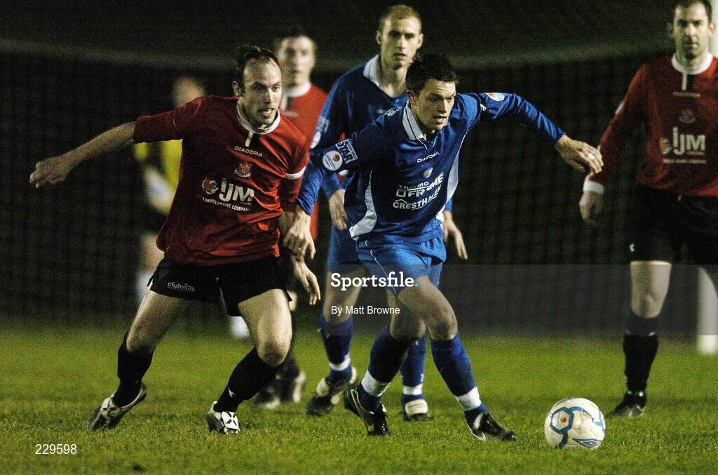 25 November 2006; Paul McCarthy, Waterford United, in action against Paul Murney, Dundalk. eircom League Premier Division / First Division Playoff 2nd Leg, Waterford United v Dundalk, RSC, Waterford. Picture credit: Matt Browne / SPORTSFILE