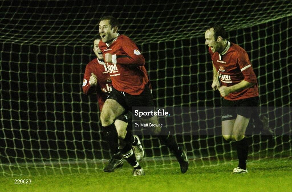 25 November 2006; Trevor Vaughan, Dundalk, celebrates his second goal against Waterford United. eircom League Premier Division / First Division Playoff 2nd Leg, Waterford United v Dundalk, RSC, Waterford. Picture credit: Matt Browne / SPORTSFILE