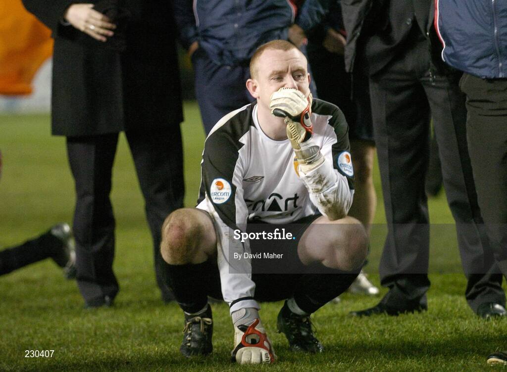 3 December 2006; A dejected Barry Ryan, St Patrick's Athletic, at the end of the game. FAI Carlsberg Senior Challenge Cup Final, Derry City v St Patrick's Athletic, Lansdowne Road, Dublin. Picture credit: David Maher / SPORTSFILE