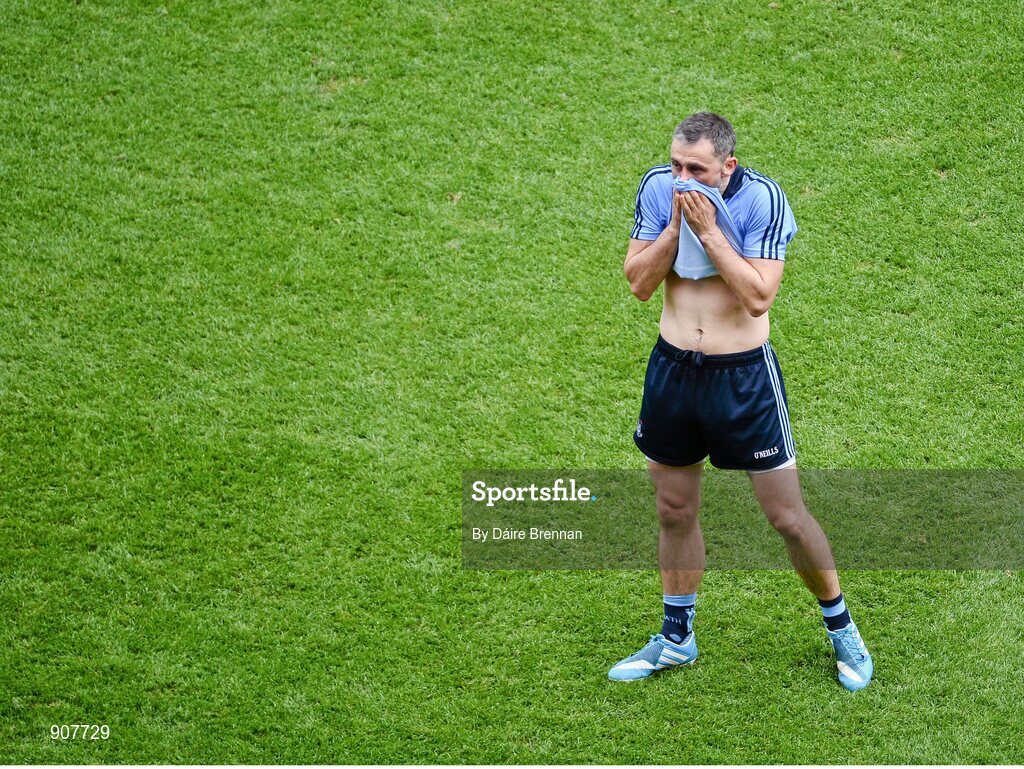 31 August 2014; A dejected Alan Brogan, Dublin, after the game. GAA Football All Ireland Senior Championship, Semi-Final, Dublin v Donegal, Croke Park, Dublin. Picture credit: Dáire Brennan / SPORTSFILE