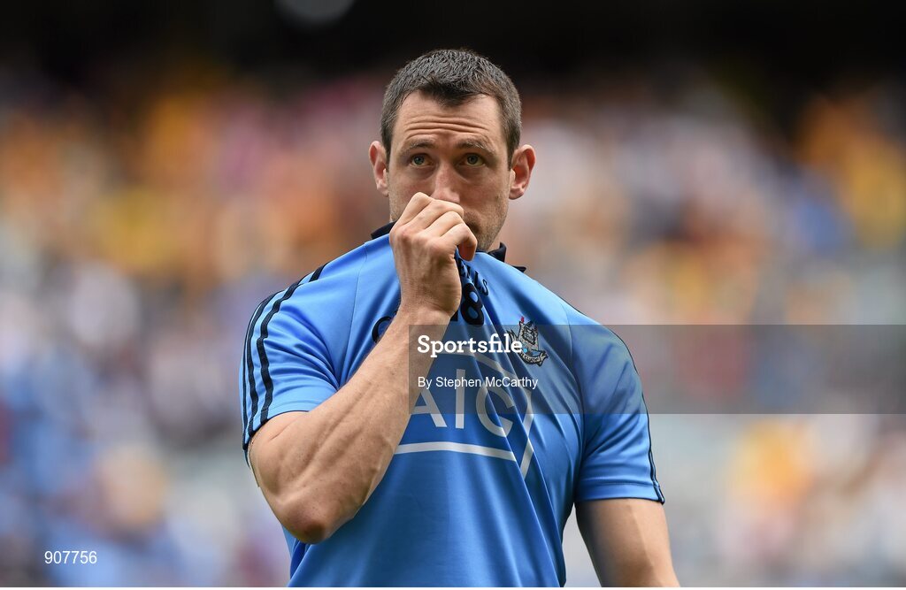 31 August 2014; A dejected Denis Bastick, Dublin, following his side's defeat. GAA Football All Ireland Senior Championship, Semi-Final, Dublin v Donegal, Croke Park, Dublin. Picture credit: Stephen McCarthy / SPORTSFILE