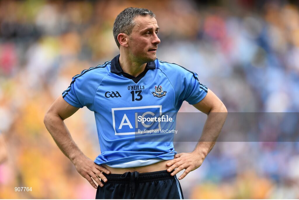 31 August 2014; A dejected Alan Brogan, Dublin, following his side's defeat. GAA Football All Ireland Senior Championship, Semi-Final, Dublin v Donegal, Croke Park, Dublin. Picture credit: Stephen McCarthy / SPORTSFILE