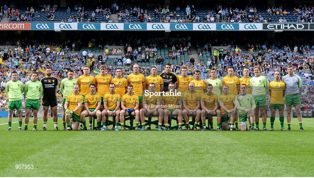 31 August 2014; The Donegal squad. GAA Football All Ireland Senior Championship, Semi-Final, Dublin v Donegal, Croke Park, Dublin. Picture credit: Brendan Moran / SPORTSFILE