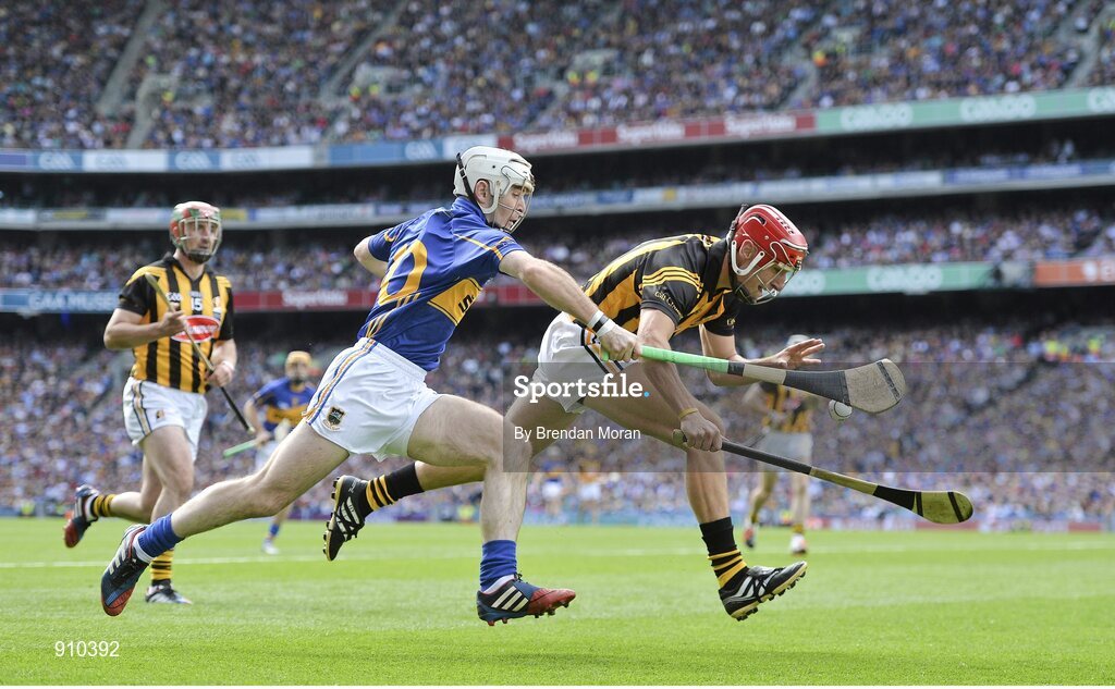 7 September 2014; Cillian Buckley, Kilkenny, in action against Gearóid Ryan, Tipperary. GAA Hurling All Ireland Senior Championship Final, Kilkenny v Tipperary. Croke Park, Dublin. Picture credit: Brendan Moran / SPORTSFILE