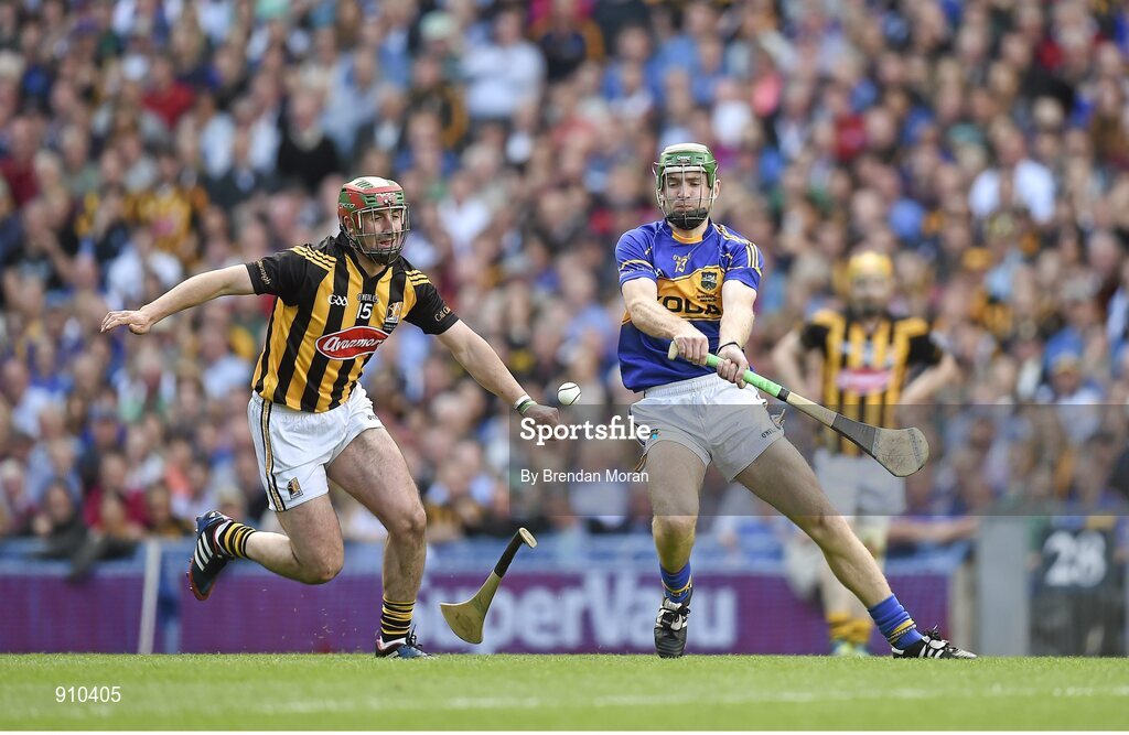 7 September 2014; Noel McGrath, Tipperary, in action against Eoin Larkin, Kilkenny. GAA Hurling All Ireland Senior Championship Final, Kilkenny v Tipperary. Croke Park, Dublin. Picture credit: Brendan Moran / SPORTSFILE