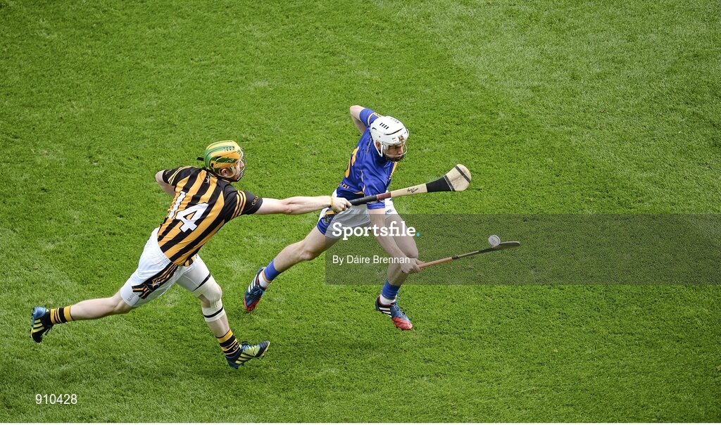 7 September 2014; Brendan Maher, Tipperary, in action against Richie Power, Kilkenny. GAA Hurling All Ireland Senior Championship Final, Kilkenny v Tipperary. Croke Park, Dublin. Picture credit: Dáire Brennan / SPORTSFILE
