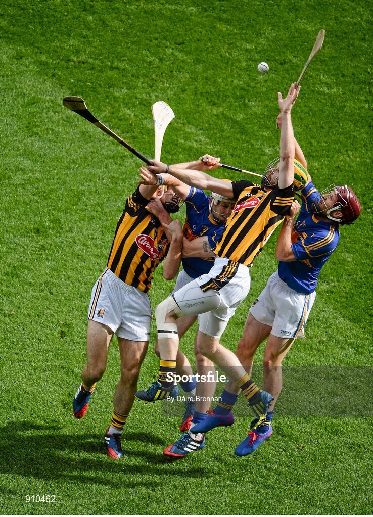 7 September 2014; Colin Fennelly, left, and Richie Power, Kilkenny, in action against Pádraic Maher, left, and Paddy Stapleton, Tipperary. GAA Hurling All Ireland Senior Championship Final, Kilkenny v Tipperary. Croke Park, Dublin. Picture credit: Dáire Brennan / SPORTSFILE
