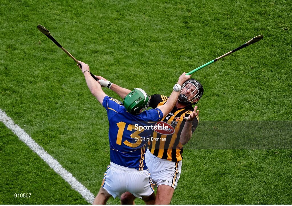 7 September 2014; Jackie Tyrrell, Kilkenny, in action against Noel McGrath, Tipperary. GAA Hurling All Ireland Senior Championship Final, Kilkenny v Tipperary. Croke Park, Dublin. Picture credit: Dáire Brennan / SPORTSFILE